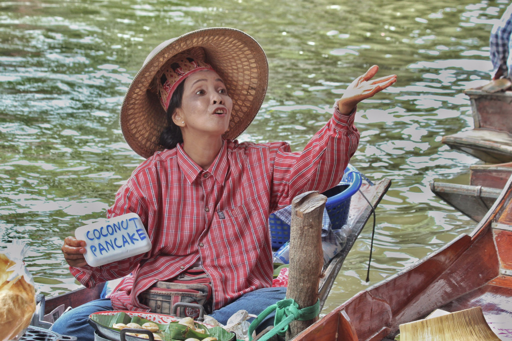 Thailand 2015. Schwimmender Markt von Damnoen Saduak.