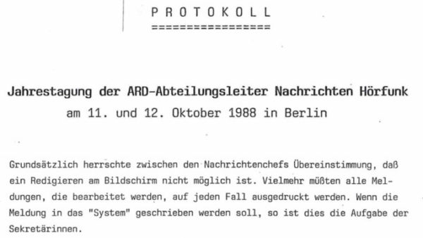 Das Protokoll der Jahrestagung